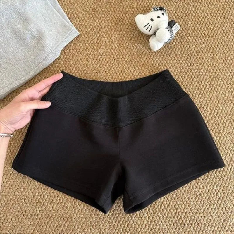 American Street Sexy Gray Shorts for Women 2026 Summer New Slim Fit Jorts Y2k Grunge Low-waist Casual Hot Short Pants
