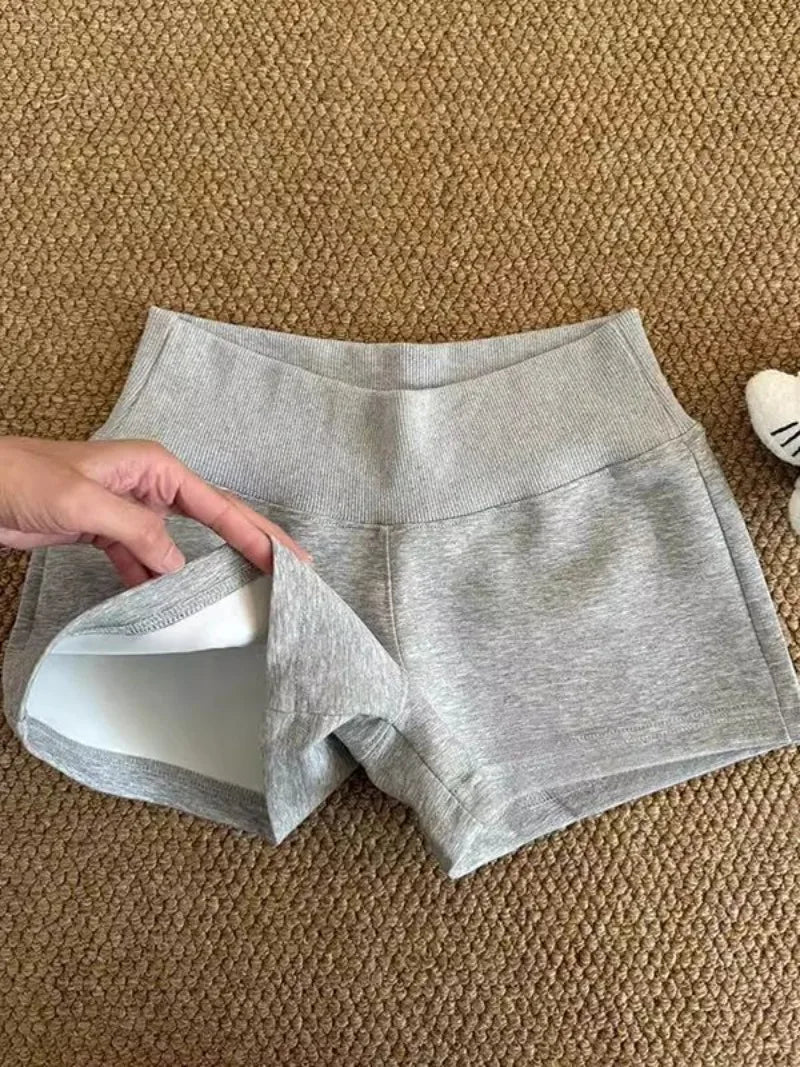American Street Sexy Gray Shorts for Women 2026 Summer New Slim Fit Jorts Y2k Grunge Low-waist Casual Hot Short Pants